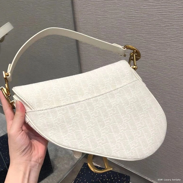 Cheap Oblique White Dior Bag Saddle Canvas Motif 0719 Luxury